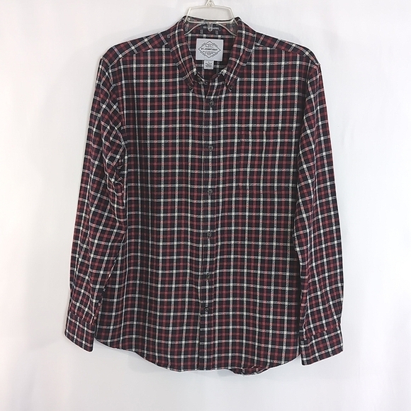 St. John's Bay 100% Cotton Brushed Flannel Shirt Button Down Collar Size L Large - Picture 1 of 5